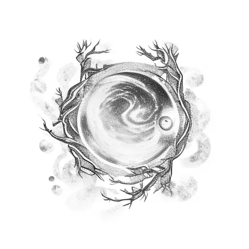 Magnolia Branch With A Galaxy Design Sky