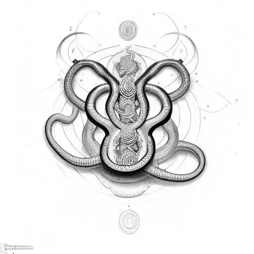 Snake Wrapped Around Chakras