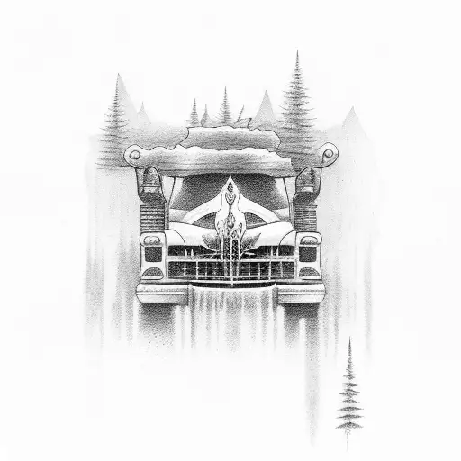 Tress Water Sky Truck