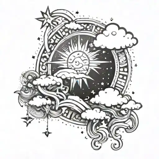 Sun Moon Stars Clouds