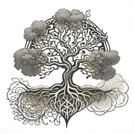 An Intricate Tree Of Life Design With Symbols Of Personal Development And Growth