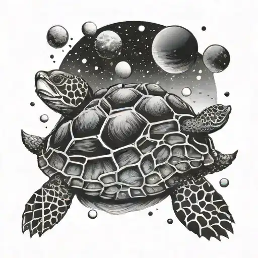 Turtle In Outer Space Planets