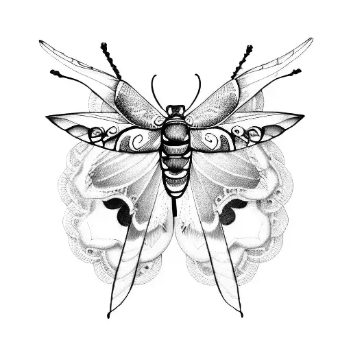 Death Hawkmoth And Luna Moth