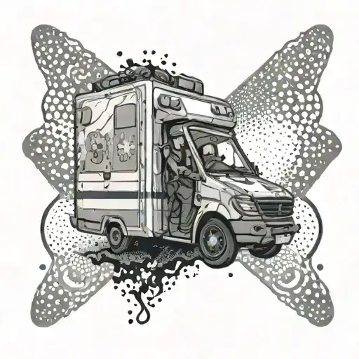 Abstract Representation Of A Paramedic Saving A Life