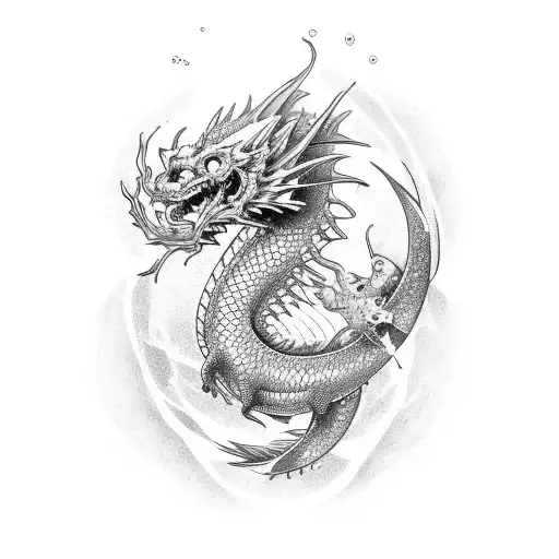 Carpa Koi Transformandose En Dragon Y En Los Ojos El Numero 261