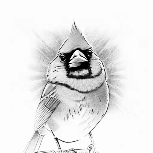 Cardinal Bird On Perch