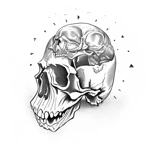 Skull With Red Engine Blowers As Eyes