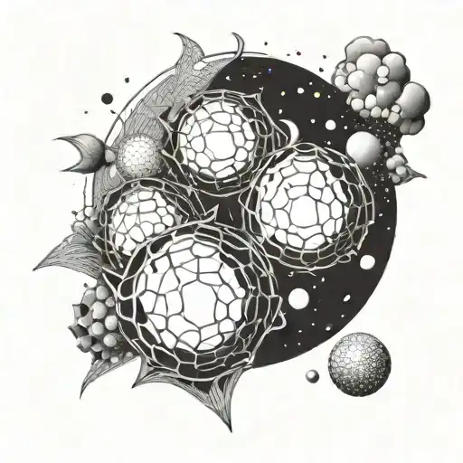 A Minimalist And Abstract Representation Of The Dragon Balls Floating In Space