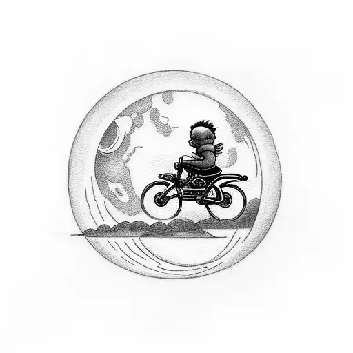 A Baby Riding A Motorcycle Over The Moon While Smoking A Blunt