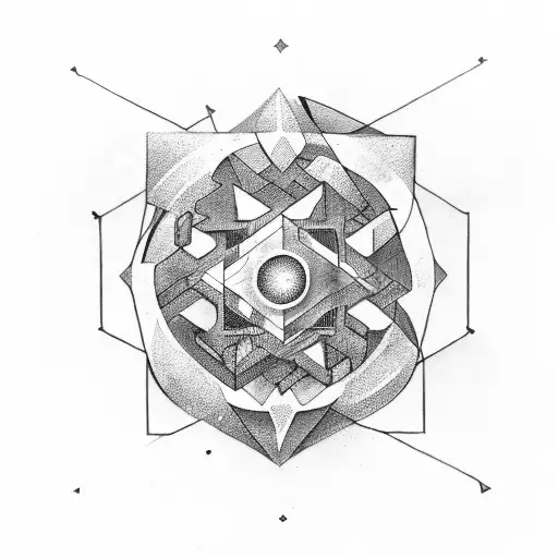 Abstract Geometric Gemini Symbol In Shades Of Green