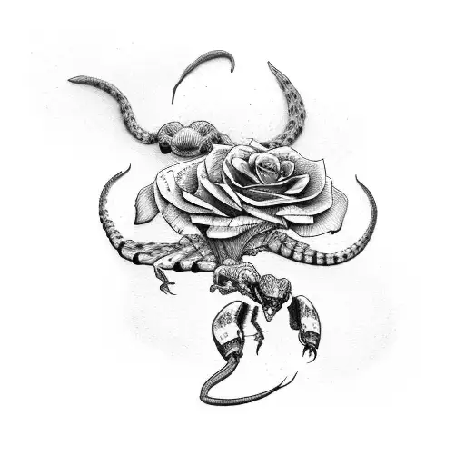 Roses With Scorpion And Rattlesnake