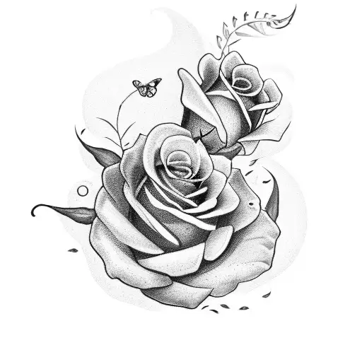 Inner Forearm Tattoo 3 Roses With Leaves With Red Butterfly And The Word Negra