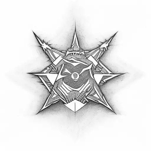 A Ninja Star Made Up Of Metallica Song Titles