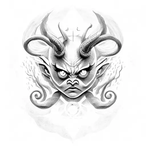 Symbolise A Demon Taking Care Of A Child