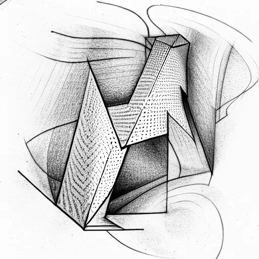 Letter B Sign Abstract Geometric 3D Illusion