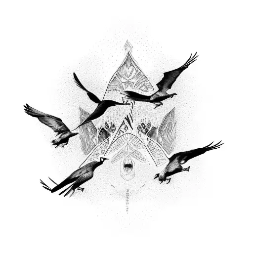 Crows In Different Poses