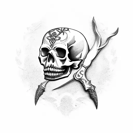 Skull With Daggers