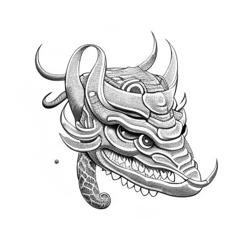 Oni Mask With Snake