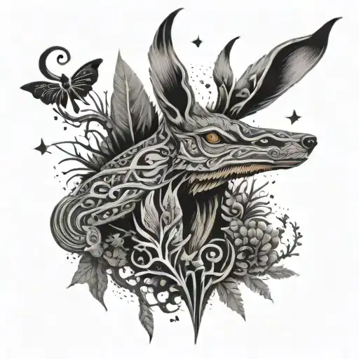 A Psychedelic Lsd-inspired Design Featuring Mystical Animals And Nature Elements