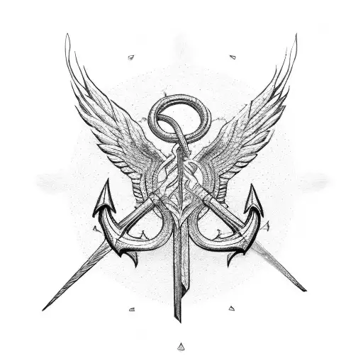 Phoenix Intertwined With Anchor