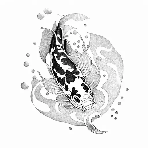 Koi Fish With San Paguita Flowers