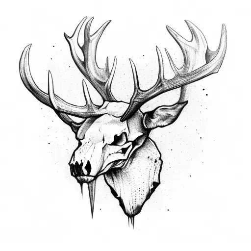 Elk Skull With Cross Daggers