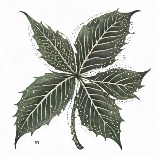A Stylized Cannabis Leaf Intertwined With Intricate Geometric Patterns