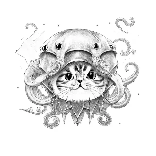 Kawaii Cat With Cthulhu Costume