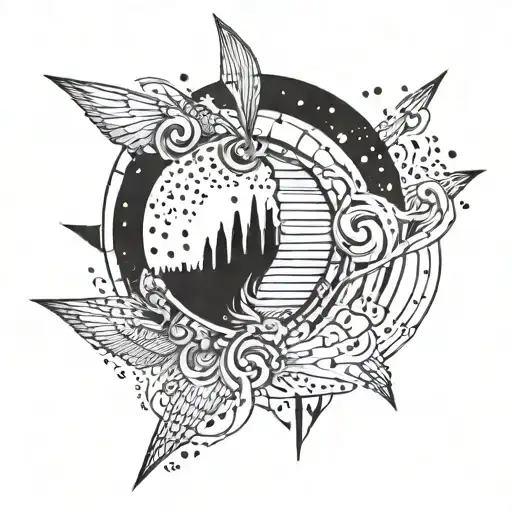 An Abstract Tattoo Inspired By The Music Of Bring Me The Horizon And Panic At The Disco