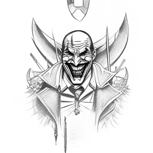 Joker Card Mixed With A Greek Warrior