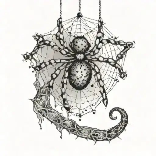 A Spider Hanging From A Thread With The Number 1204 Dangling Below