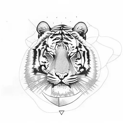 Tiger Sleeping Under A Tree