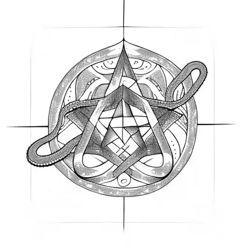 Snake With Wings In A Pentagram