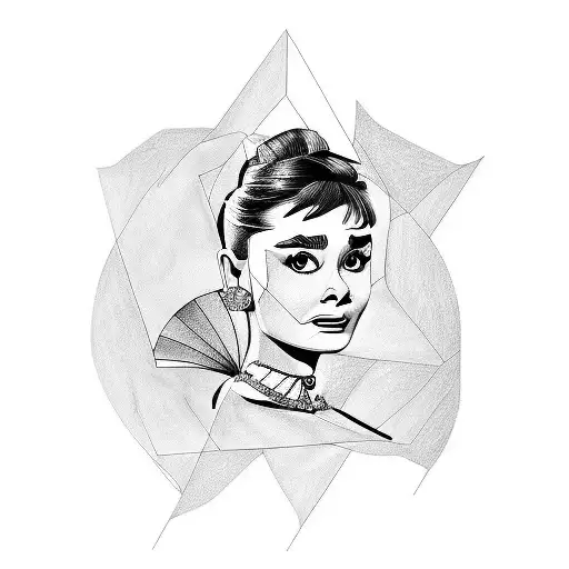 Line Drawing Of Audrey Hepburn