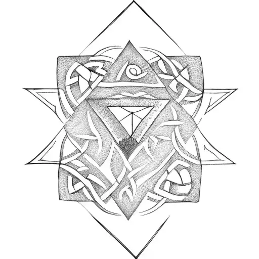 Upside Down Triangle With Celtic Boarder