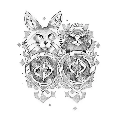 Couple Tattoo That Is Completed With An Anime Or Nature Theme