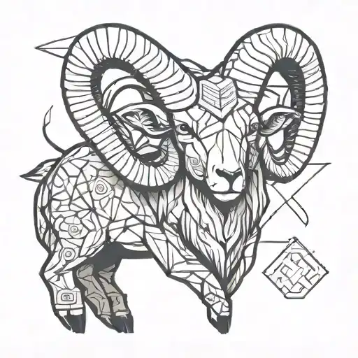 A Fierce Ram With Airplane Propellers As Horns