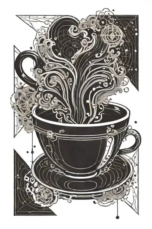 Coffee Cup With Steam That Turns Into A Galaxy