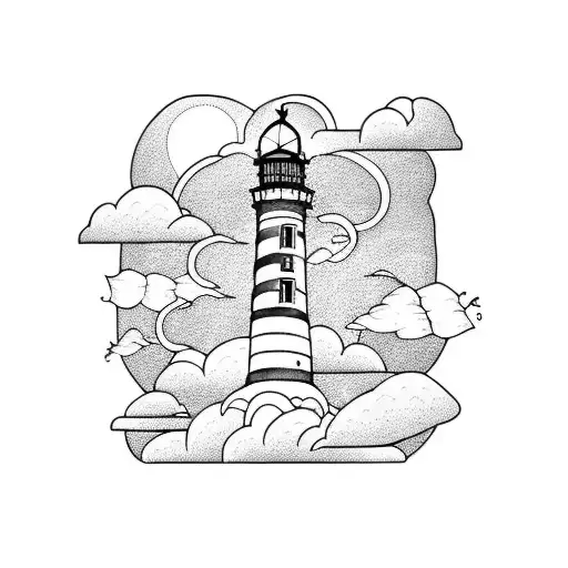 Lighthouse Over Stormy Sea