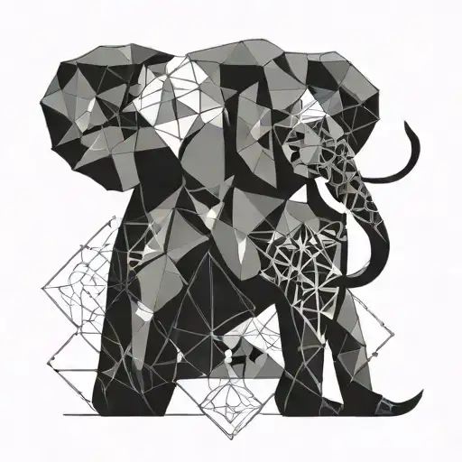 Elephant And Dog Sitting