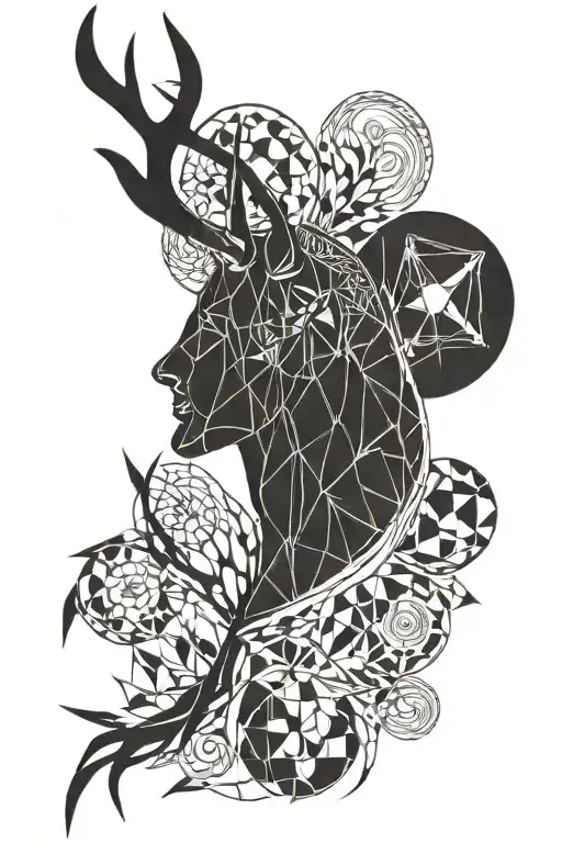 Half Moon Between Two Mirrored Antlers