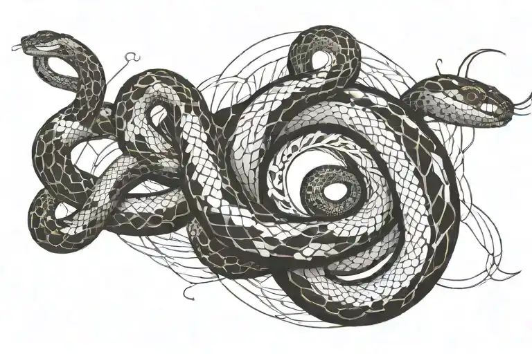 Snake Symbolizing Flow Of Time And Reality