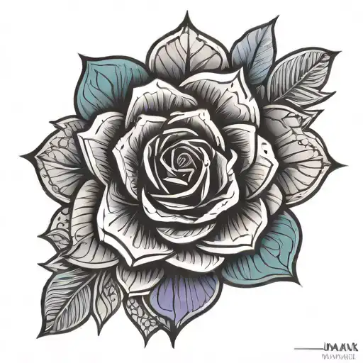 Mandala Rose Flowers