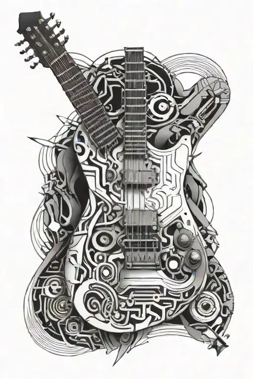 Create A Tattoo Of A Guitar Made Out Of Metal Tools