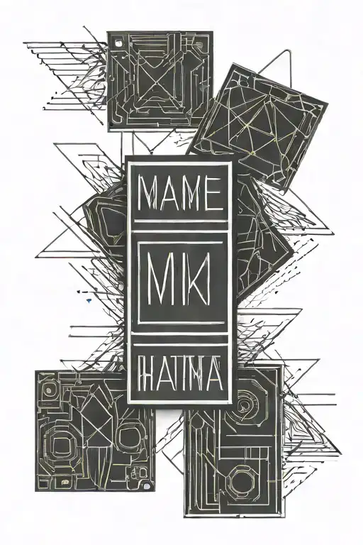 Simple Design Three Squares With Name And Date Written