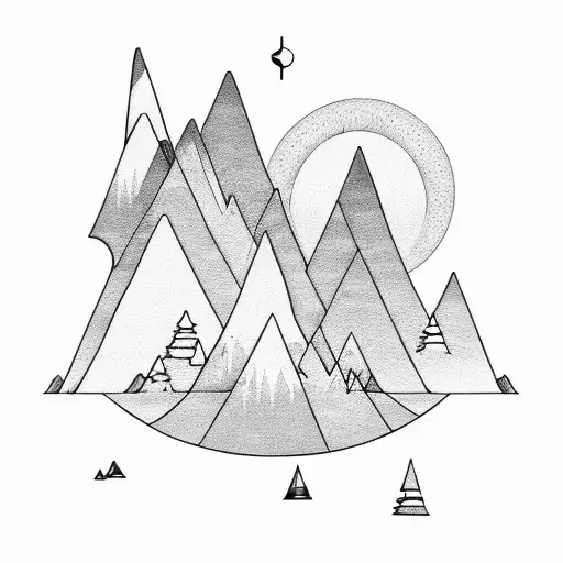 Couple Travellers Mountains Water Sunshine Moon