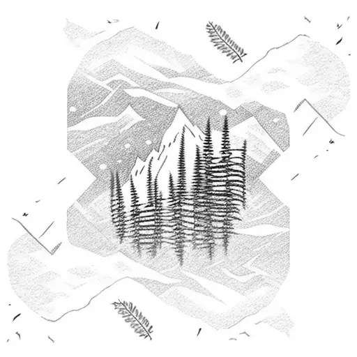 Snow Capped Mountain Range With New Zealand Fern Reflecting In The Water Below