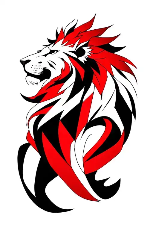 Lion Red And Black
