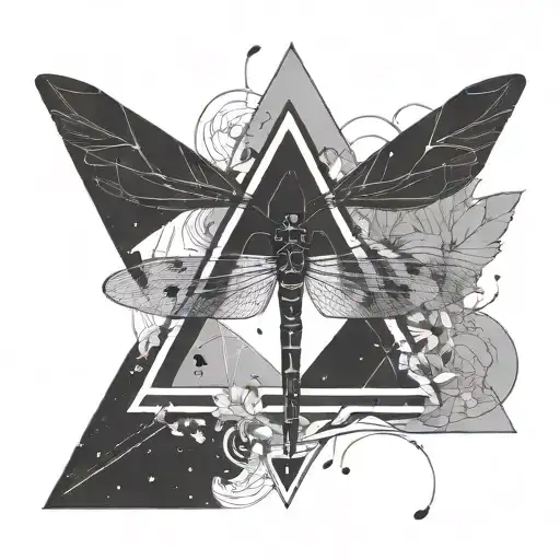 Triangle With Dragonfly And Infinity Sign Inside
