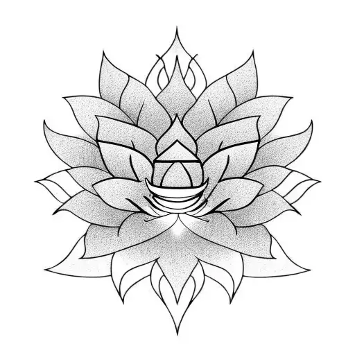 Lotus Flower With Flames